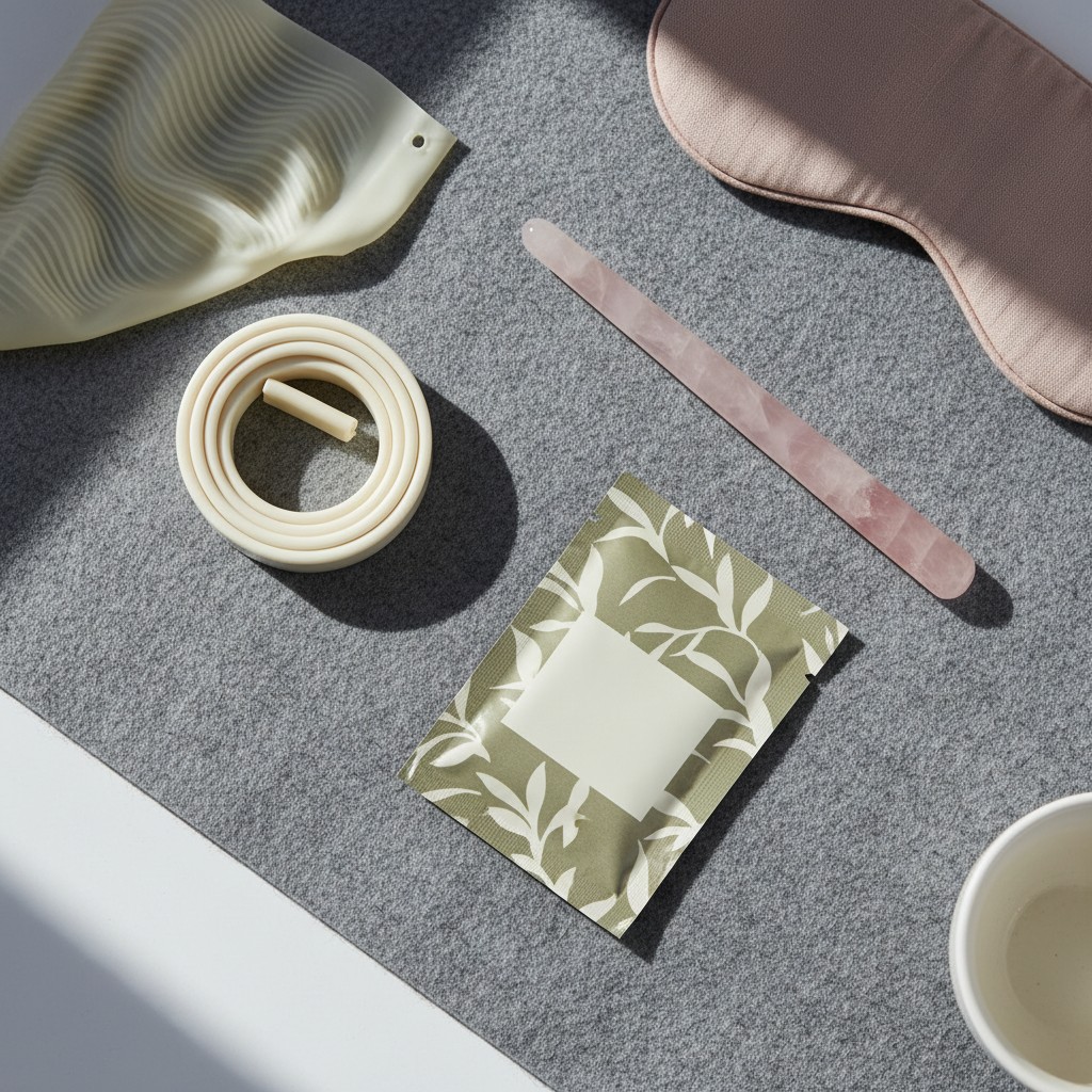 Abbildung eines Schlafeigenbaus und weiterer Schlafzubehör